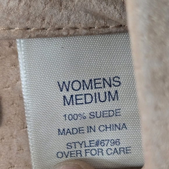 Travel Smith Suede Jacket Womens Size M Tan Long Sleeve Button Up Grunge - Picture 8 of 11